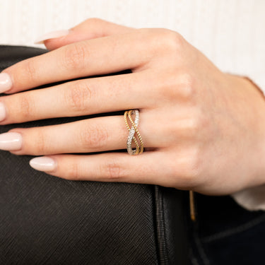 Luminesce Lab Grown 1/6 Carat Diamond Ring in 9ct Yellow Gold & Sterling Silver