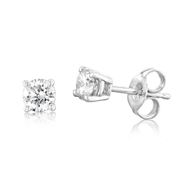 Luminesce Lab Grown 1/2 Carat Diamond Solitaire Earrings in 14ct White Gold