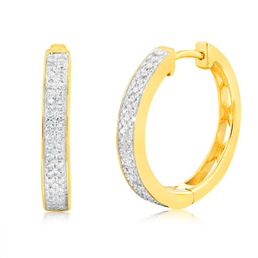 Luminesce Lab Grown 1/5 Carat Diamond Hoop Earrings in 9ct Yellow Gold