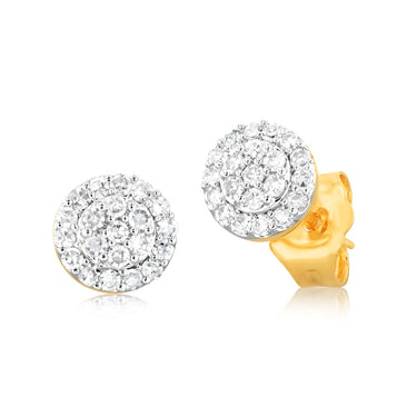 Luminesce Lab Grown 1/5 Carat Diamond Stud Earrings in 9ct Yellow Gold