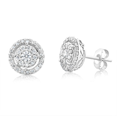 Luminesce Lab Grown 3/4 Carat Diamond Stud Earrings in 10ct White Gold