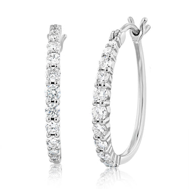 Luminesce Lab Grown 3/4 Carat Diamond Hoop Earrings in 10ct White Gold