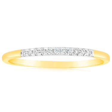 Luminesce Lab Grown 1/10 Carat Diamond Eternity Ring in 9ct Yellow Gold