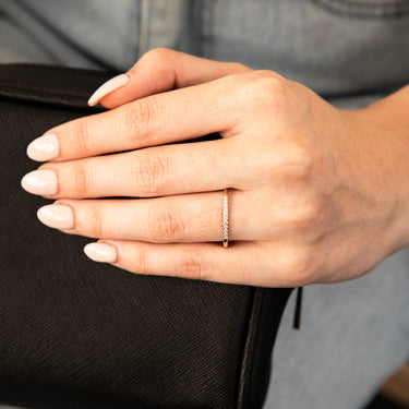 Luminesce Lab Grown 1/10 Carat Diamond Eternity Ring in 9ct Yellow Gold