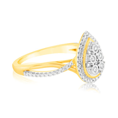 Luminesce Lab Grown 9ct Yellow Gold 1/10 Carat Diamond Ring