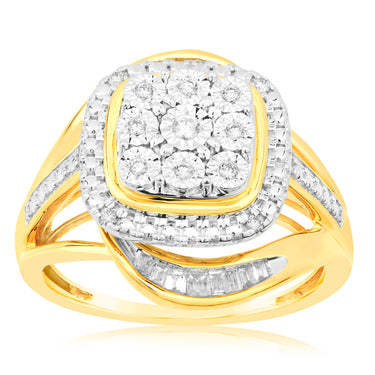 Luminesce Lab Grown 1/6 Carat Diamond Ring in 9ct Yellow Gold