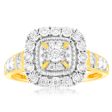 Luminesce Lab Grown 1/6 Carat Diamond Ring in 9ct Yellow Gold