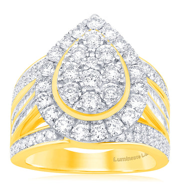 Luminesce Lab Grown 2 Carat Diamond Ring in 9ct Yellow Gold