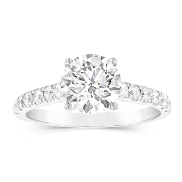 Luminesce Lab Grown 18ct White Gold 2.5 Carat TW 2 Carat Certified Diamond Ring