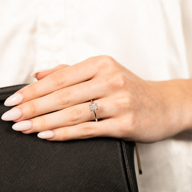 Luminesce Lab Grown 1 Carat Certified Oval Ring in 18ct White Gold