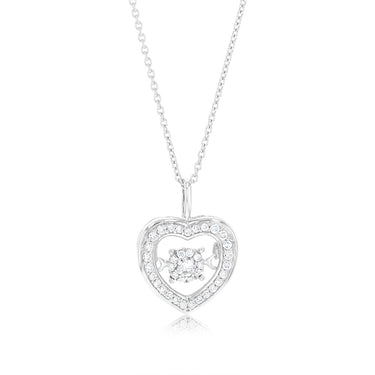 Luminesce Lab Grown 1/5 Carat Diamond Heart Pendant in Sterling Silver
