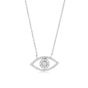 Luminesce Lab Grown 1/4 Carat Diamond Evil Eye Pendant in Sterling Silver