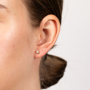 Luminesce Lab Grown 1/5 Carat Diamond Bezel Set Stud Earrings