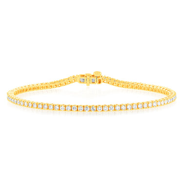 Luminesce Lab Grown 2 Carat Diamond Tennis Bracelet in 9ct Yellow Gold