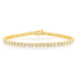 Luminesce Lab Grown 5 Carat Diamond Tennis Bracelet in 9ct Yellow Gold