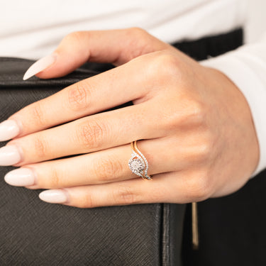 Luminesce Lab Grown 1/5 Carat Diamond Bridal Ring Set in 9ct Yellow Gold