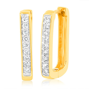 1/4 Carat Luminesce Lab Grown Hoop Diamond Earring in 9ct Yellow Gold