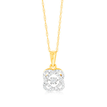 9ct Yellow Gold Luminesce Lab Grown Diamond Pendant