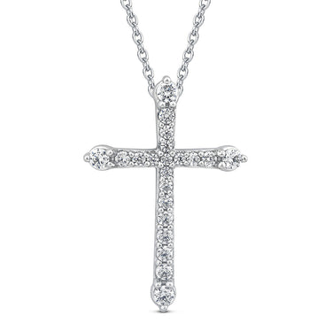 Luminesce Lab Grown Diamond Cross Pendant In 10ct White Gold