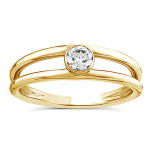 Luminesce Lab Grown Solitaire Plain 0.23ct Diamond Ring With 10ct Yellow Gold