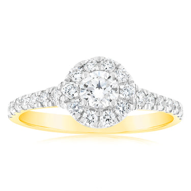 Luminesce Lab Grown Solitaire Fancy 0.75Ct Diamond Ring in 9ct Yellow Gold