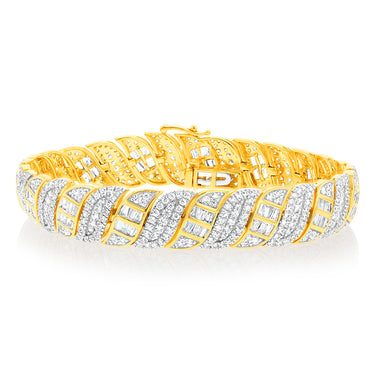 Luminesce Lab Grown 5 Carat Diamond Bracelet in 9ct Yellow Gold