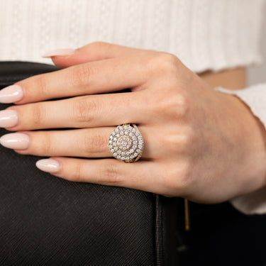 Luminesce Lab Grown 1Carat Cluster Shaped Diamond Ring in 9ct Yellow Gold