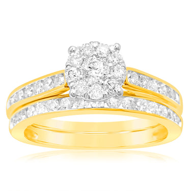 Luminesce Lab Grown 9ct Yellow Gold Bridal Set in 1 Carat Diamond