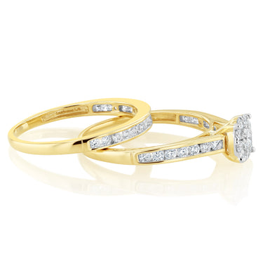 Luminesce Lab Grown 9ct Yellow Gold Bridal Set in 1 Carat Diamond