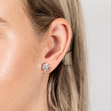 Luminesce Lab Grown 4 Carat ScrewbackSolitaire Diamond Stud Earrings in 14ct White Gold