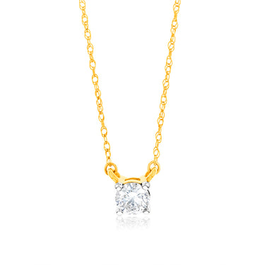 Luminesce Lab Grown 0.30Ct Earring & 0.30Ct Diamond Pendant Set With Adjustable Chain in 9ct Yellow Gold