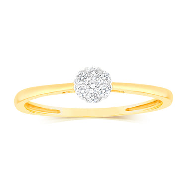 Luminesce Lab Grown 1/10 Carat Solitaire Fancy Diamond Ring in 9ct Yellow Gold