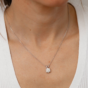 Luminesce Lab Grown Solitaire 2 Carat Diamond Pendant in 9ct White Gold with Adjustable Chain