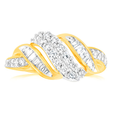 Luminesce Lab Grown 1/2 Carat Diamond Channel Set Ring in 9ct Yellow Gold