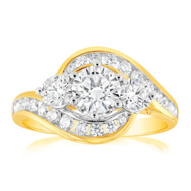 Luminesce Lab Grown 1.5 Carat Diamond Ring in 9ct Yellow Gold