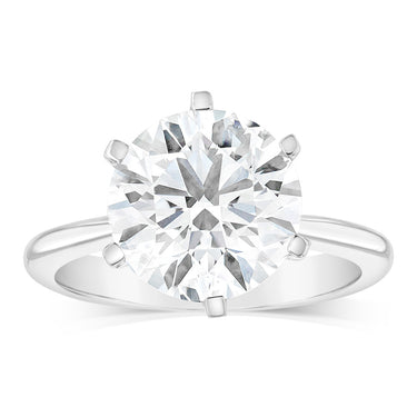 Luminesce Lab Grown 4Carat Certified Diamond Solitaire Ring in 18ct White Gold