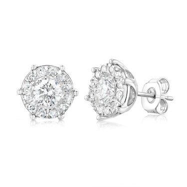 Luminesce Lab Grown Stud Earrings in Carat Diamond Ring in 9ct White Gold