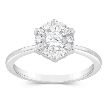 Luminesce Lab Grown 1/2 Carat Diamond Ring in 9ct White Gold