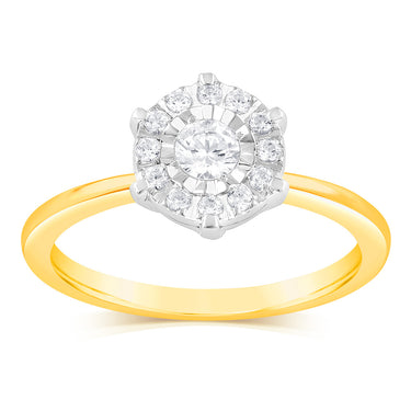 Luminesce Lab Grown 1/2 Carat Diamond Ring in 9ct Yellow Gold