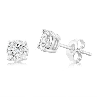 Luminesce Lab Grown 1/10 Carat Natural Stud Earrings in Sterling Silver