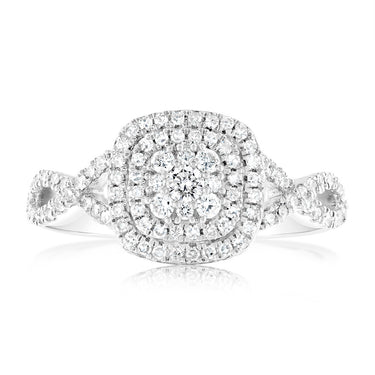 Luminesce Lab Grown 1/2 Carat Cushion Shaped Ring in Sterling Silver