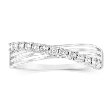 Luminesce Lab Grown Sterling Silver in 13 Natural Diamonds Ring