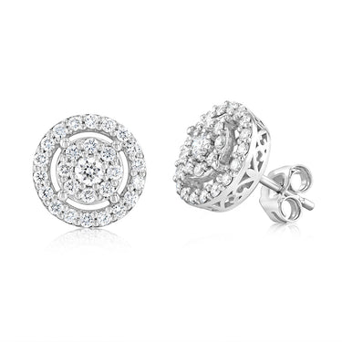 Luminesce Lab Grown 3/4 Carat Diamond Stud Earrings in Sterling Silver