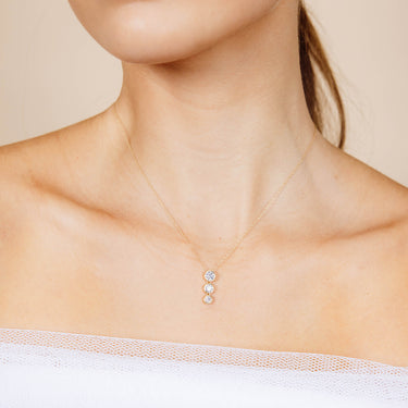 Luminesce Lab Grown 9ct Yellow Gold 0.80 Carat Diamond Pendant with 3 Diamonds on 45cm Chain