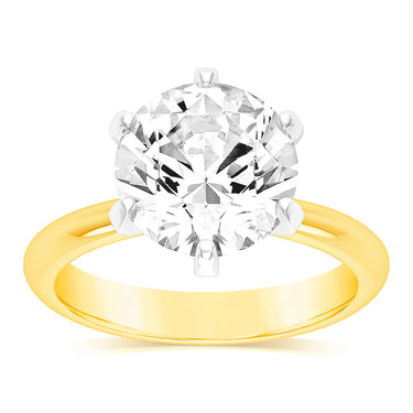 Luminesce Lab Grown 18ct Yellow Gold 5 Carat Certified Diamond Solitaire Ring