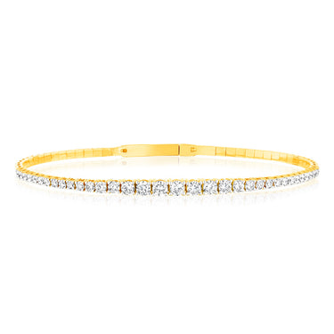 Luminesce Lab Grown 10ct Yellow Gold Bangle in 1.55 Carat Diamond