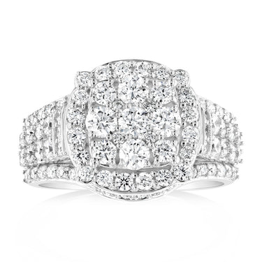 Luminesce Lab Grown 10ct White Gold Ring in 1.60 Carat Diamond