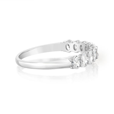 Luminesce Lab Grown 10ct White Gold Eternity Oval Cut Shaped Ring in 1 Carat Diamond