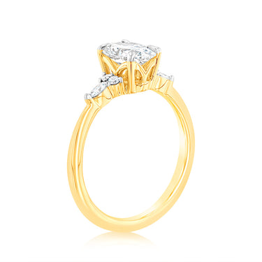 Luminesce Lab Grown 18ct Yellow Gold 1.10 Carat Diamond Solitaire Ring with 1 Carat Oval Center Diamond