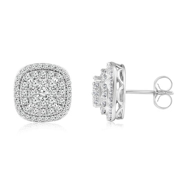 Luminesce Lab Grown 10ct White Gold 1 Carat Diamond Stud Earrings